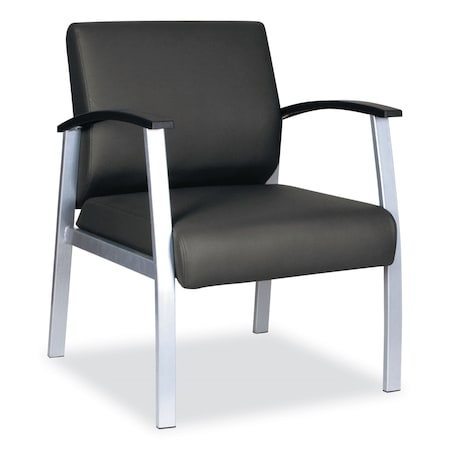 Alera Chairs/Stools, Black Seat, Black Back, 24.6" W 26.96" L 33.46" H, Curved Loop, Polyurethane Seat ALEML2319